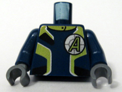 Lego Torso Agents Uniform Male / Dark Blue Arms Pattern / Dark Bluish Gray Hands