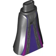 Minidoll Hips and Full Length Skirt with Dark Purple Under Dress, Magenta Trim / Black