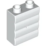Duplo Brick 1 x 2 x 2 Log Effect / White