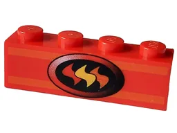Brick 1 x 4 with Fire Logo Print