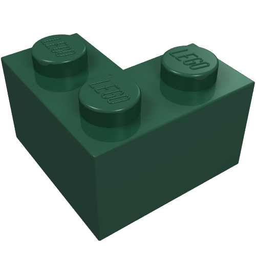 Lego Brick 2 x 2 Corner / Dark Green