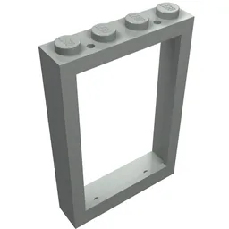 Window 1 x 4 x 5 with Solid Studs / Light Gray