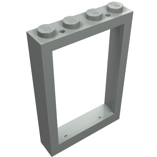 Lego Window 1 x 4 x 5 with Solid Studs / Light Gray