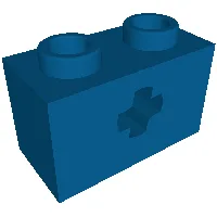 Technic Brick 1 x 2 with Axle Hole Type 2 [X Opening] / Blue