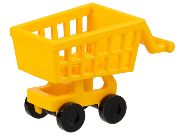 Lego Minifigure, Utensil Shopping Cart Frame with Black Wheels (49649 / 2496)