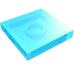 Tile 2 x 2 with Groove / Trans-Light Blue