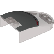 Lego Windscreen 6 x 4 x 1 Curved with 'Audi e-tron quattro' and Light Bluish Gray Roof print