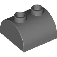 Brick Curved 2 x 2, Two Top Studs / Dark Bluish Gray