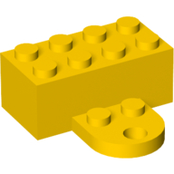 Lego Brick Magnet 2 x 4 with Round Plate 2 x 2 / Yellow