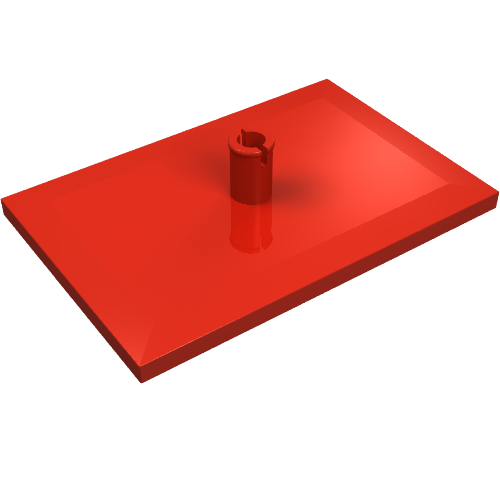 Lego Tile Special 6 x 4 with Beveled Edges and 7mm Pin (Train Bogie Plate) / Red