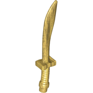 Lego Weapon Sword / Saber with Curved Blade and Hilt / Pearl Gold