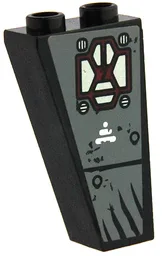Slope, Inverted 75 2 x 1 x 3 with 4 Scratches, Line and Dots Pattern Model Front Left Side (Sticker) - Set 70009