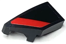 Wedge 2 x 1 x 2/3 Left with Red Stripe on Black Background Pattern (Sticker) - Set 30434