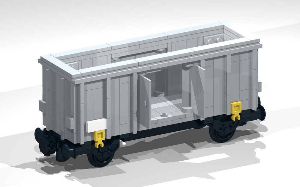Lego 4-Wheel Open Wagon (SNOT, light gray)