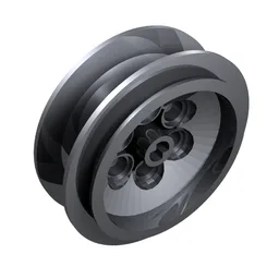 Wheel 43.2 x 18 with Extended Axle Stem / Metallic Silver