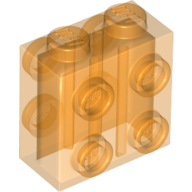 Lego Brick Special 1 x 2 x 1 2/3 with 8 Studs on 2 Sides / Trans-Orange