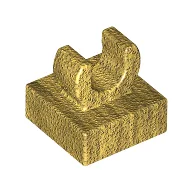 Tile Special 1 x 1 with Clip with Rounded Edges / Pearl Gold
