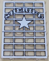Glass for Window 1 x 4 x 5 with Sheriff Pattern (Sticker) - Sets 6755 / 6764 / Trans-Clear