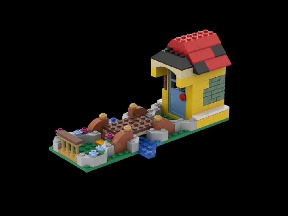 Lego Little house with bridge and garden