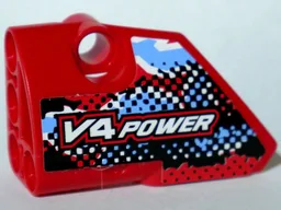 Technic, Panel Fairing # 1 Small Smooth Short, Side A with 'V4 POWER' Pattern (Sticker) - Set 8048