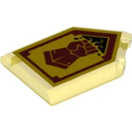 Tile Special 2 x 3 Pentagonal with Nexo Power Shield Print - Fist Smash / Trans-Yellow