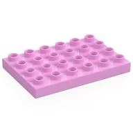 Duplo Plate 4 x 6 / Bright Pink