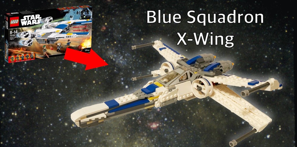 Lego Blue Squadron X wing made from 75155