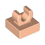 Tile Special 1 x 1 with Clip with Rounded Edges / Light Nougat