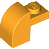 Lego Brick Curved 1 x 2 x 1 1/3 with Curved Top / Bright Light Orange