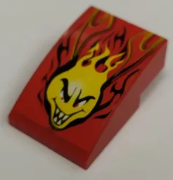 Stickered Assembly 3 x 2 x 1 with Flaming Head Pattern (Sticker)  - Set 8667