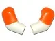 Arm, (Matching Left and Right) Pair with Molded Orange Short Sleeves  Pattern / White