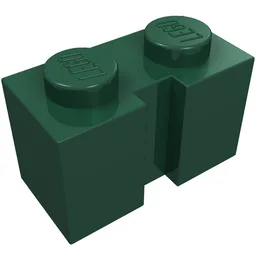 Brick Special 1 x 2 with Groove / Dark Green