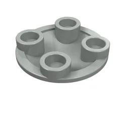 Plate Round 2 x 2 with Rounded Bottom [Boat Stud] / Light Gray