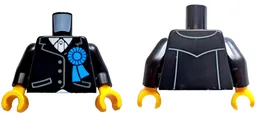 Torso Riding Jacket with Pockets, 3 Buttons and Dark Azure Award Ribbon over White Shirt Pattern (BAM) / Black Arms / Yellow Hands / Black