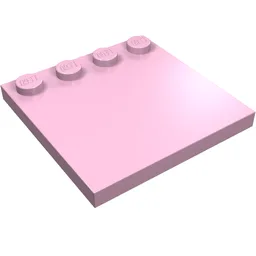 Plate Special 4 x 4, Studs on One Edge Plain] / Bright Pink