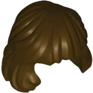 Hair Mid-Length Combed Behind Ear / Dark Brown