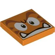 Tile 2 x 2 with Cat Goomba Print / Orange