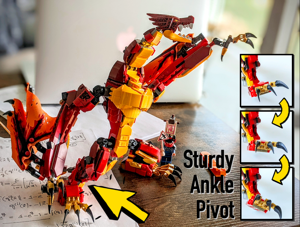 Lego QUICK FIX | Fire Dragon (ankle pivot joints) | LEGO® Ninjago® 71753