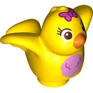 Duplo Animal Bird with Pink Chest and Bow Print / Yellow