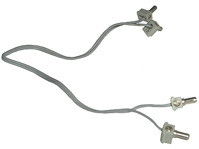 Lego Electric, Wire 12V / 4.5V with 2 Leads, 28 Studs (22cm) Long with 4 Light Gray Electric, Connector, 1-Way Male Squared