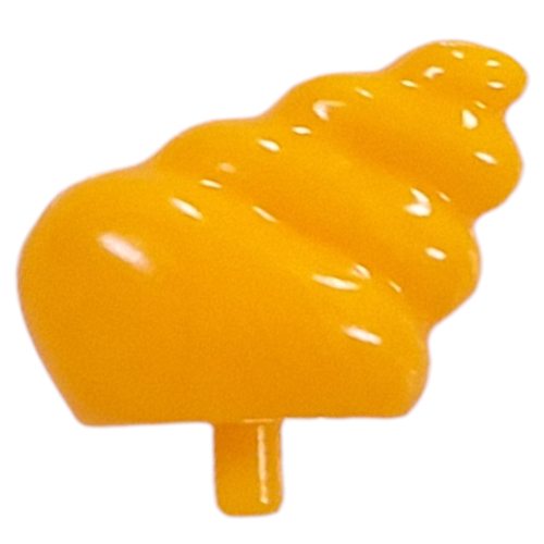 Lego Accessories, Kakamora, Long Spiral Sea Shell / Bright Light Orange