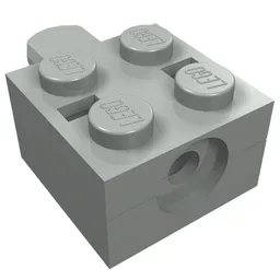 Arm Holder Brick 2 x 2 without Hole and 1 Arm / Light Gray