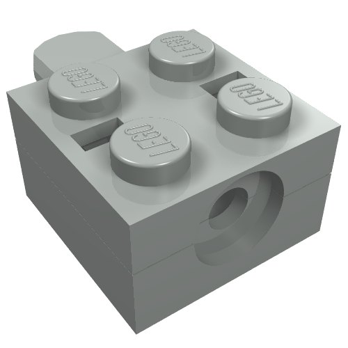 Lego Arm Holder Brick 2 x 2 without Hole and 1 Arm / Light Gray