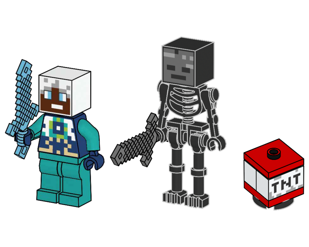 Lego Wither Skeleton and Ender Explorer with TNT