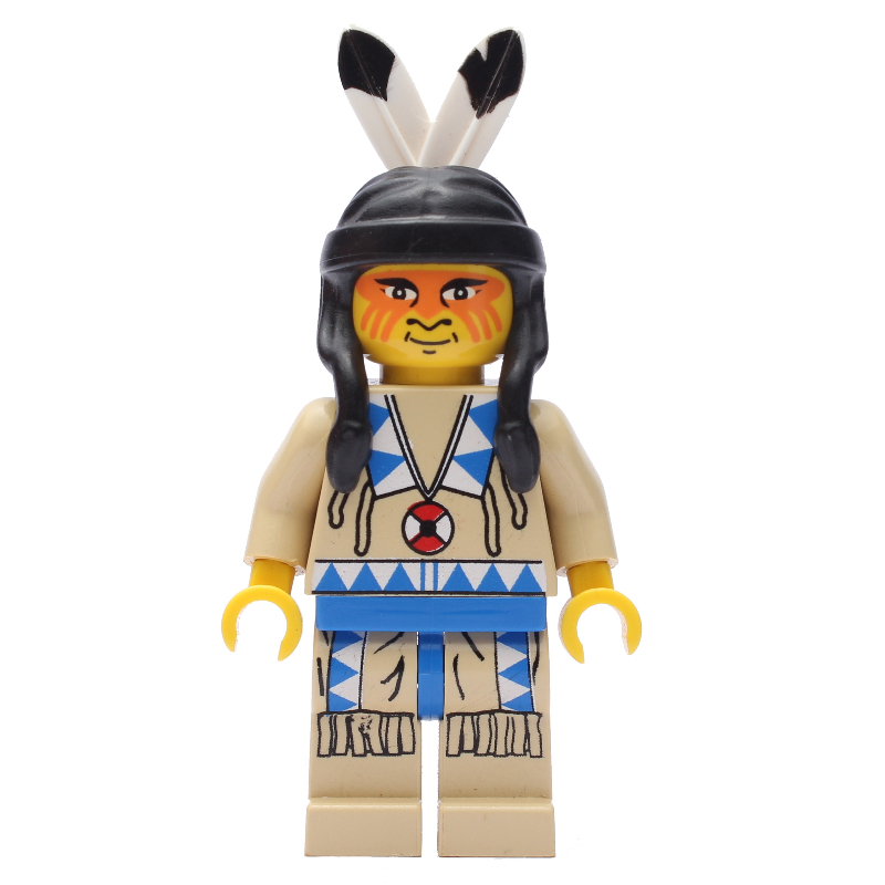 Lego Indian - Tan Clothing, Blue Trim