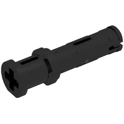 Technic Pin Long with Friction Ridges Lengthwise and Stop Bush [2 Lateral Holes, Small Pin Hole] / Black