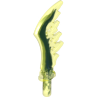 Lego Weapon Sword Serrated with Marbled Dark Green Pattern / Trans-Neon Green