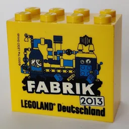 Brick 2 x 4 x 3 with 'LEGOLAND Deutschland FABRIK 2013' Print / Yellow