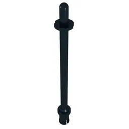 Bar 8L - Two Stop Rings / One Pin, Technic Figure Ski Pole [Rounded End] / Black
