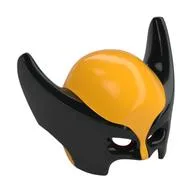 Mask Wolverine with Black Pointed Sides Print / Bright Light Orange